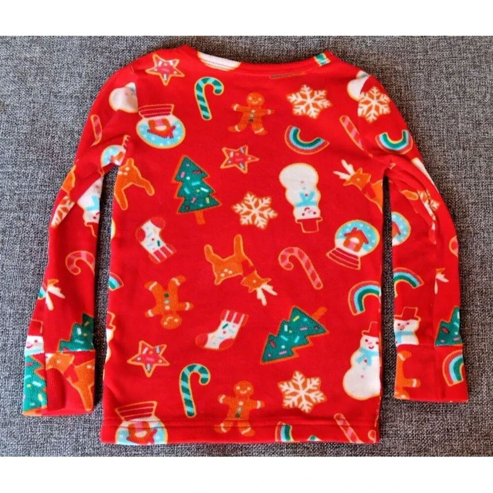 pajama 3T Cat And Jack 2 piece Holiday Christmas sleepwear Set Red Microfiber